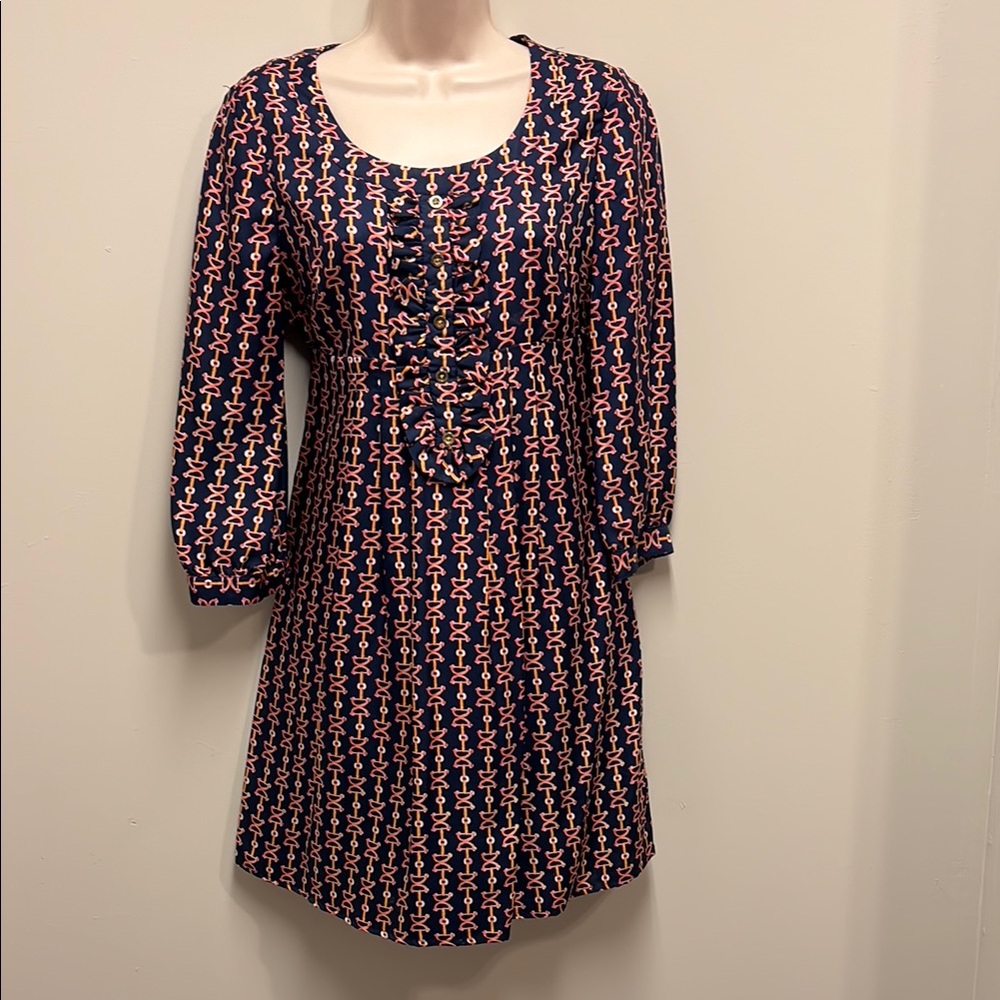 LILLY PULITZER Silk LIL BIT Equestrian Horse Ruffle Ascot Abelina Dress SZ 2